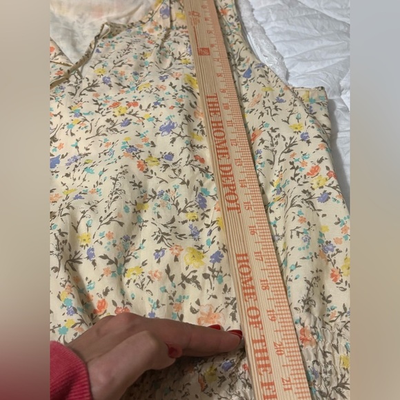 Lauren Ralph Lauren Butter Yellow with Small Floral Print Tiered Midi Sundress - Picture 11 of 16